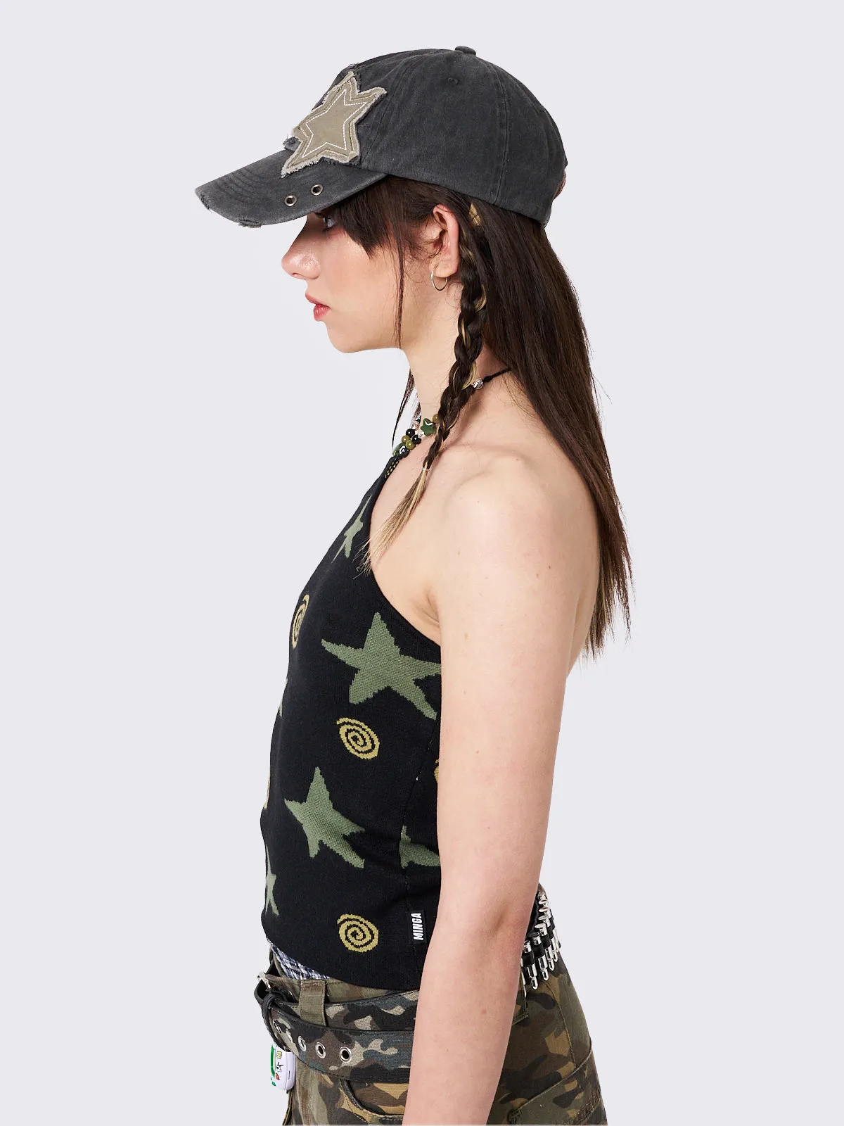 Minga Star Distressed Baseball Cap