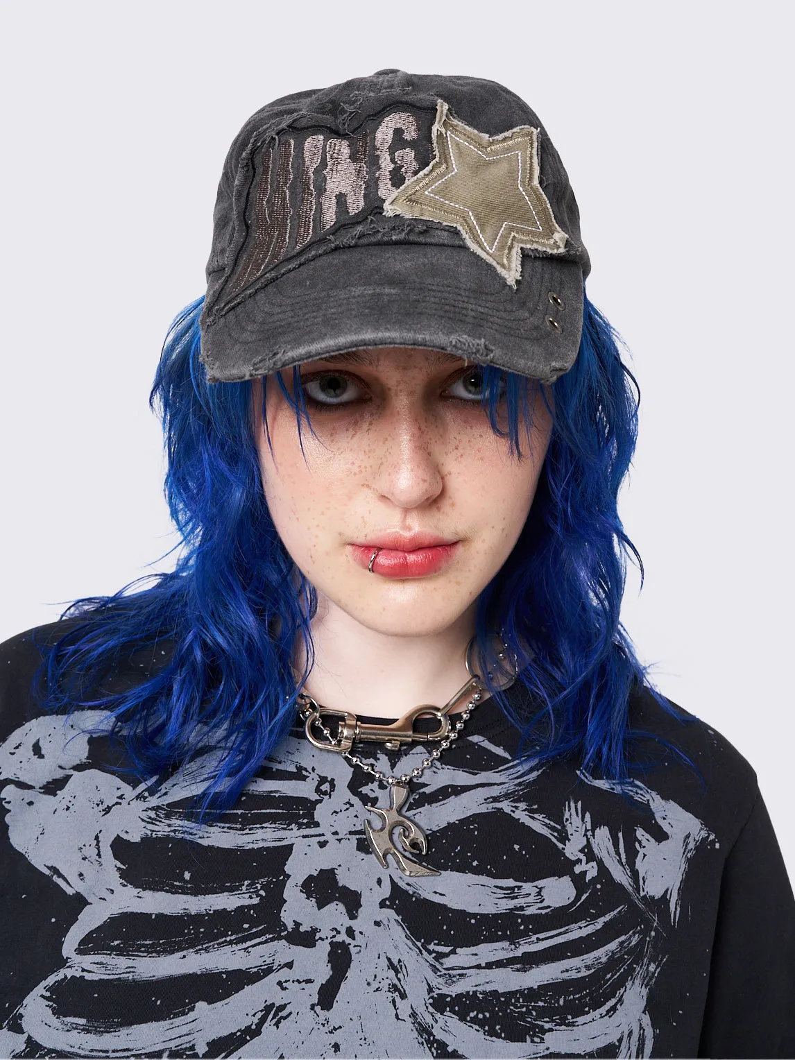 Minga Star Distressed Baseball Cap