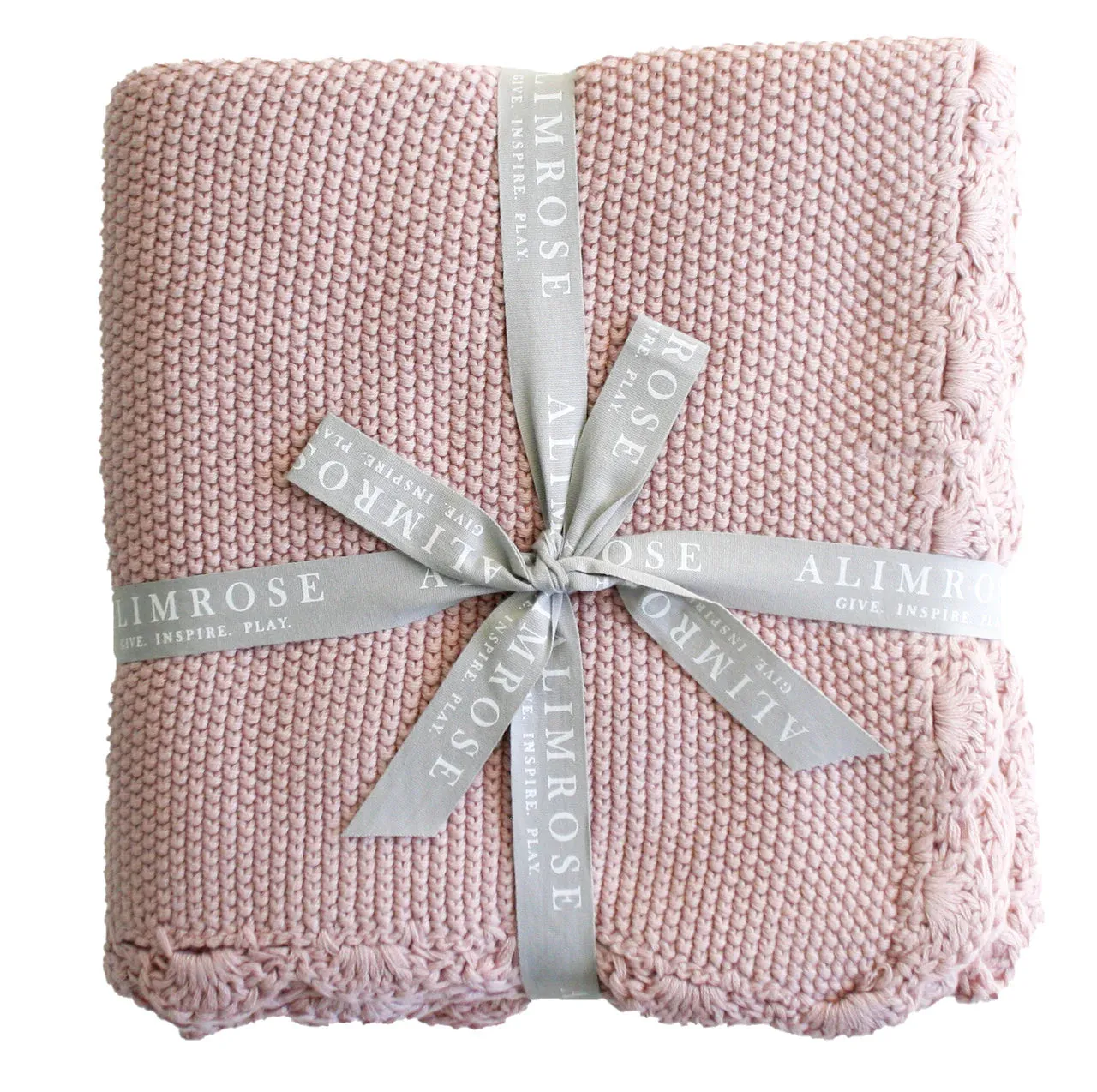 Mini Moss Stitch Baby Blanket - Petal Pink