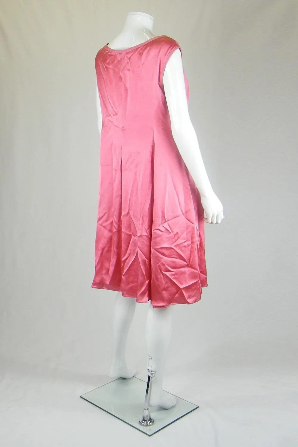 MOSCHINO CHEAP & CHIC Pink Satin Sleeveless Dress (UK 14)