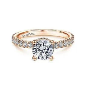 Mounting Only, Rose Gold Hidden Halo Engagement Ring