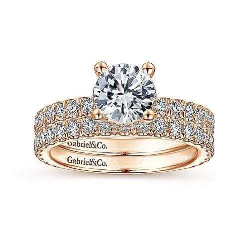 Mounting Only, Rose Gold Hidden Halo Engagement Ring