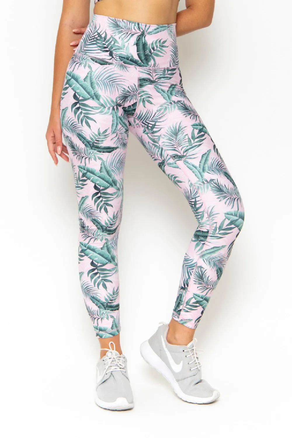 NAOMI HIGH WAIST LEGGING - PINK PALM