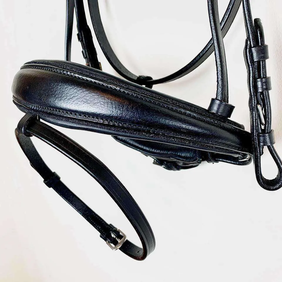 Natalia Snaffle Bridle - Black Leather