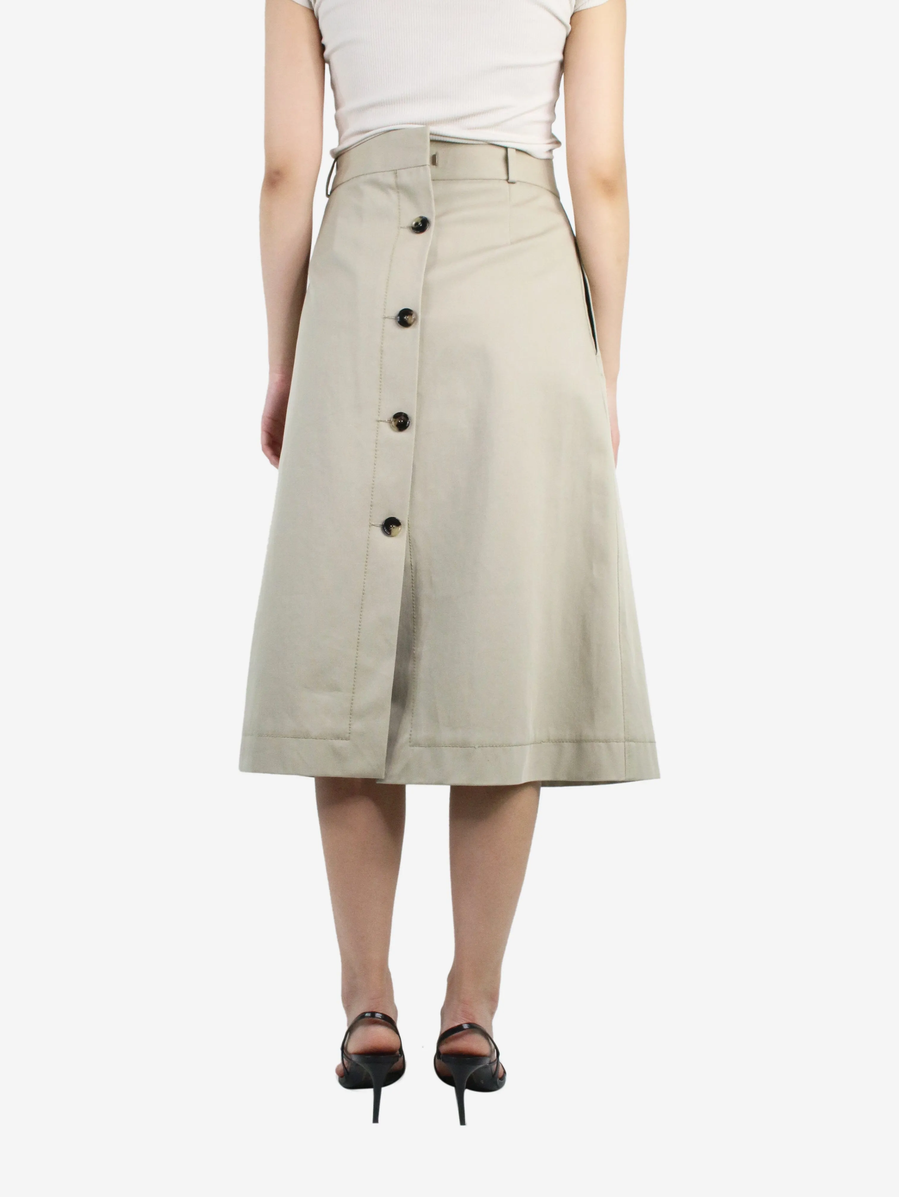 Neutral Button up midi skirt - size UK 10