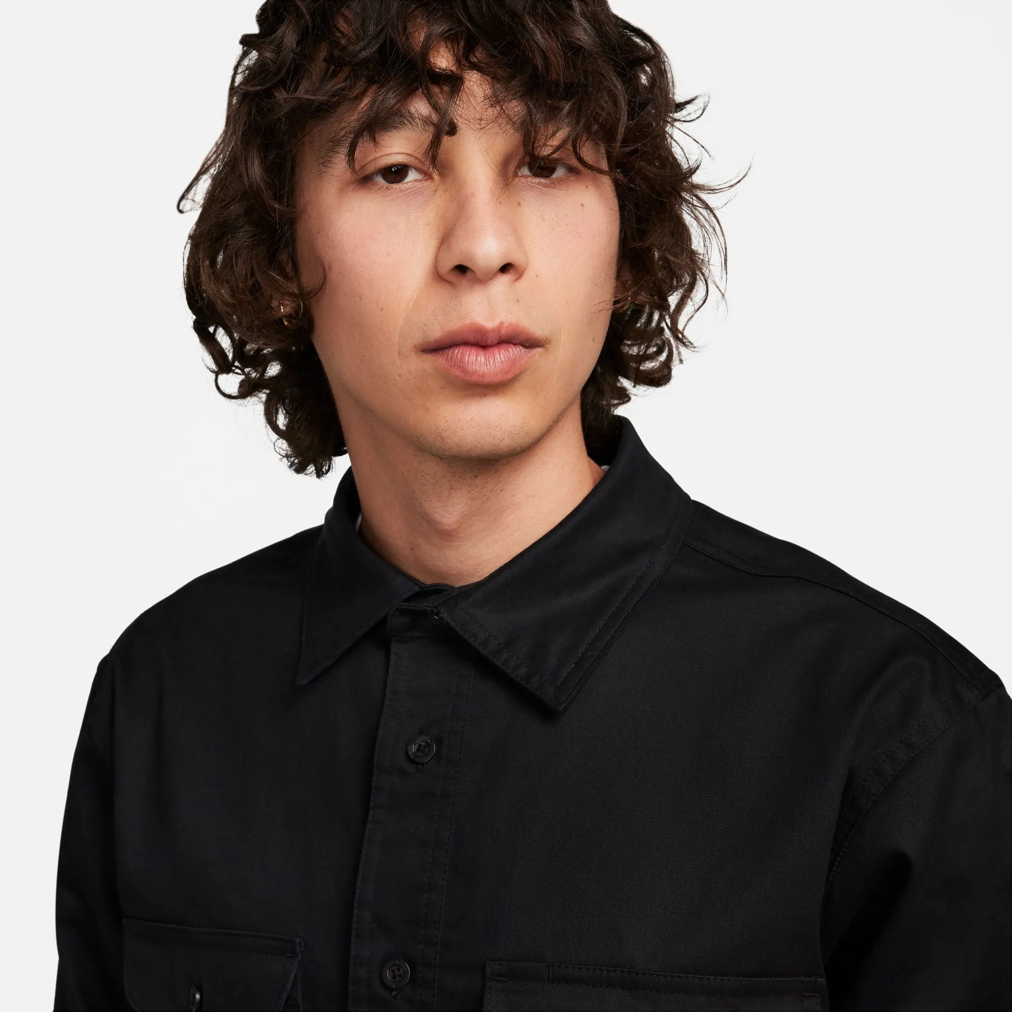 Nike SB Taglin Woven Button Up Shirt Black