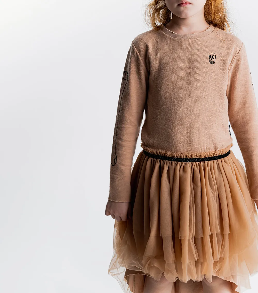 NUNUNU FW23 Tulle Dress in Coffee