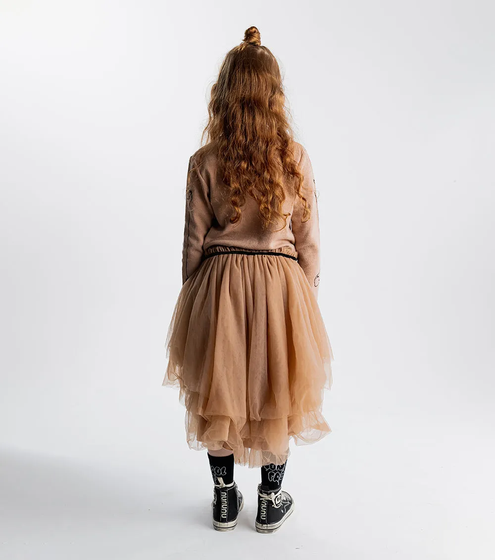 NUNUNU FW23 Tulle Dress in Coffee