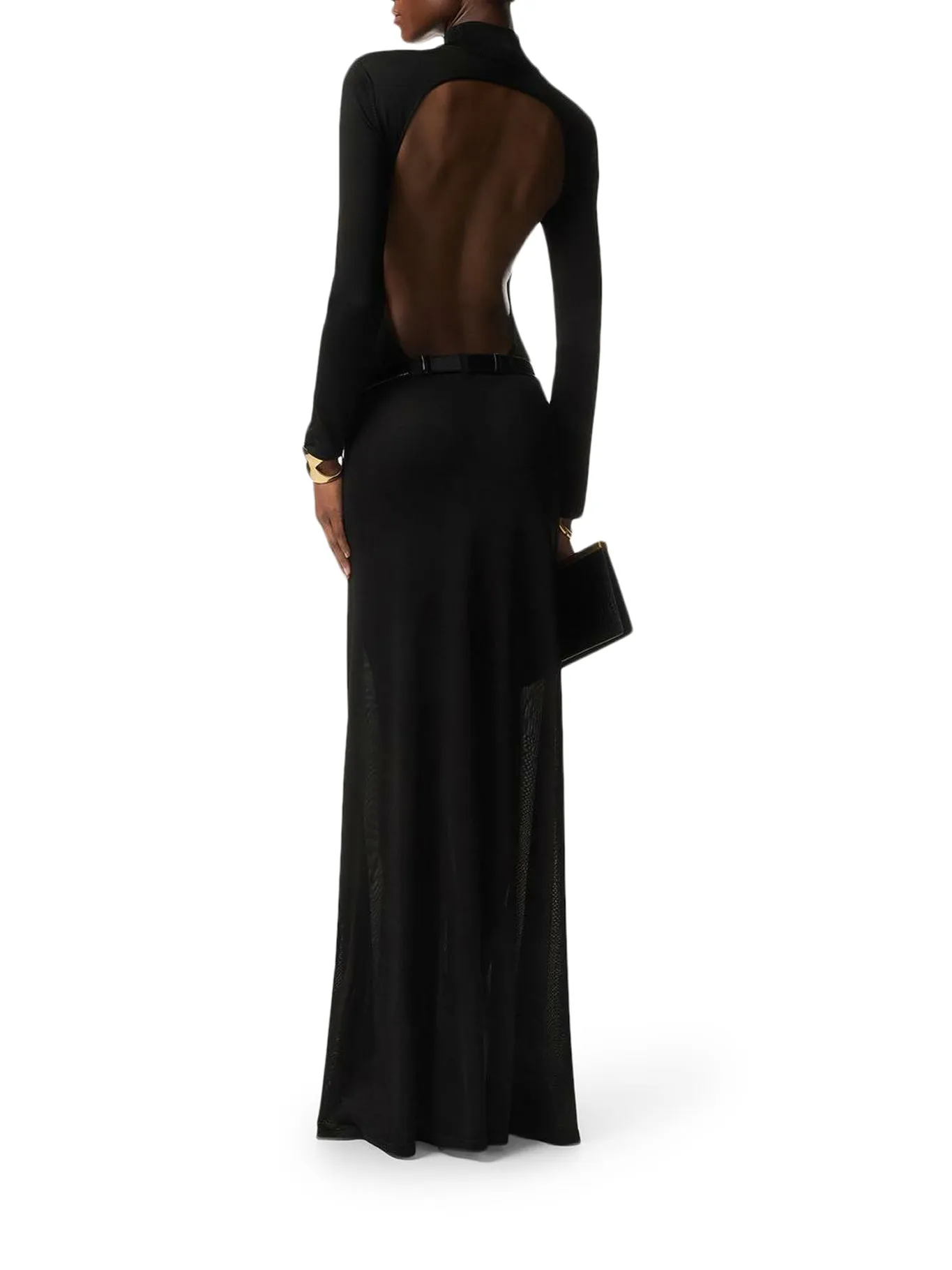 OPEN BACK KNIT EVENING DRESS