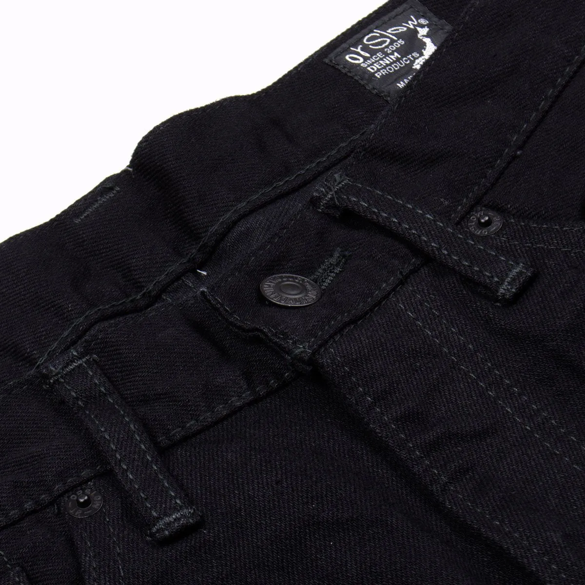 orSlow - Ivy Fit Denim 107 (Without Selvedge) - Black Denim