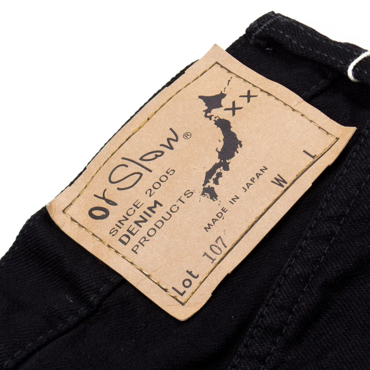 orSlow - Ivy Fit Denim 107 (Without Selvedge) - Black Denim