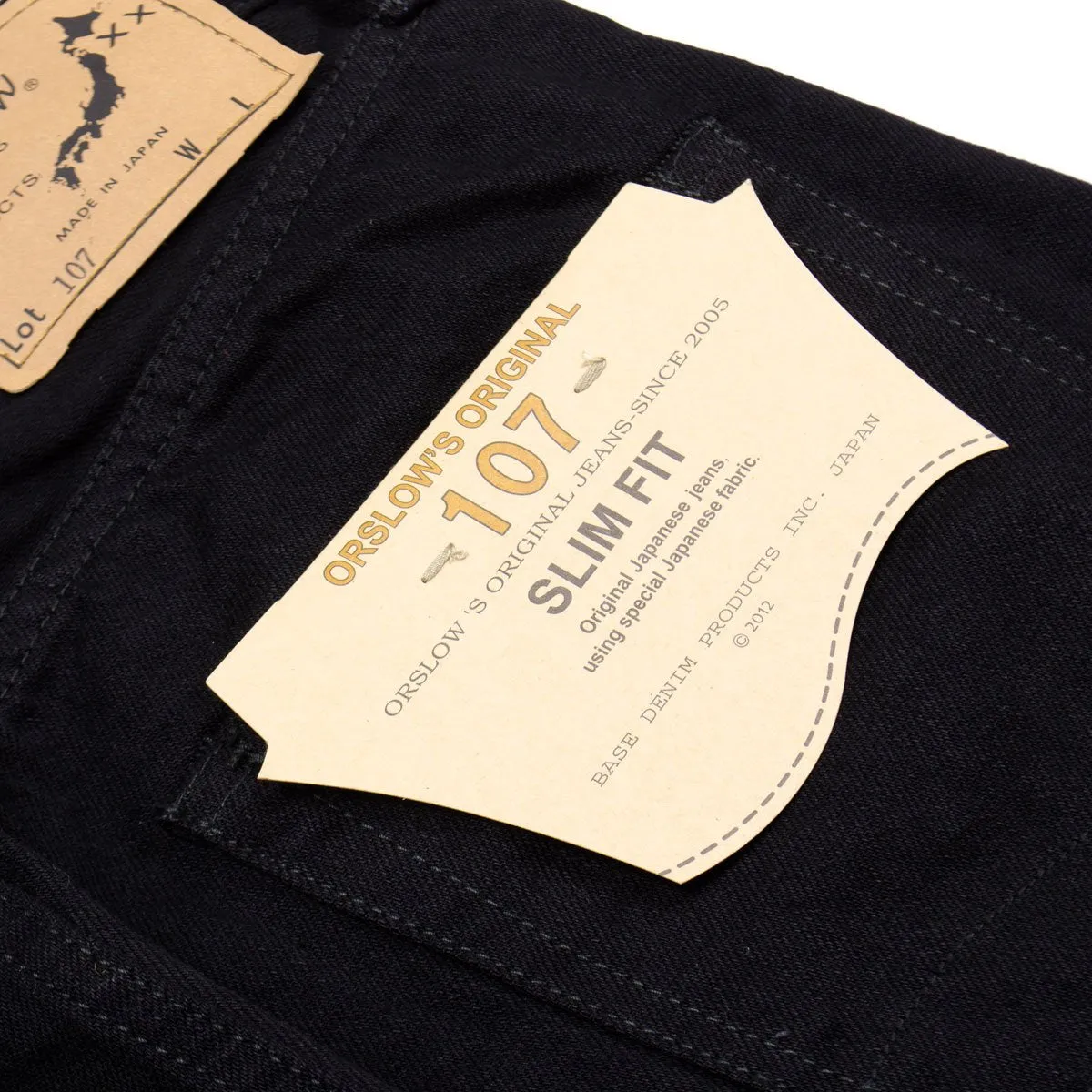 orSlow - Ivy Fit Denim 107 (Without Selvedge) - Black Denim