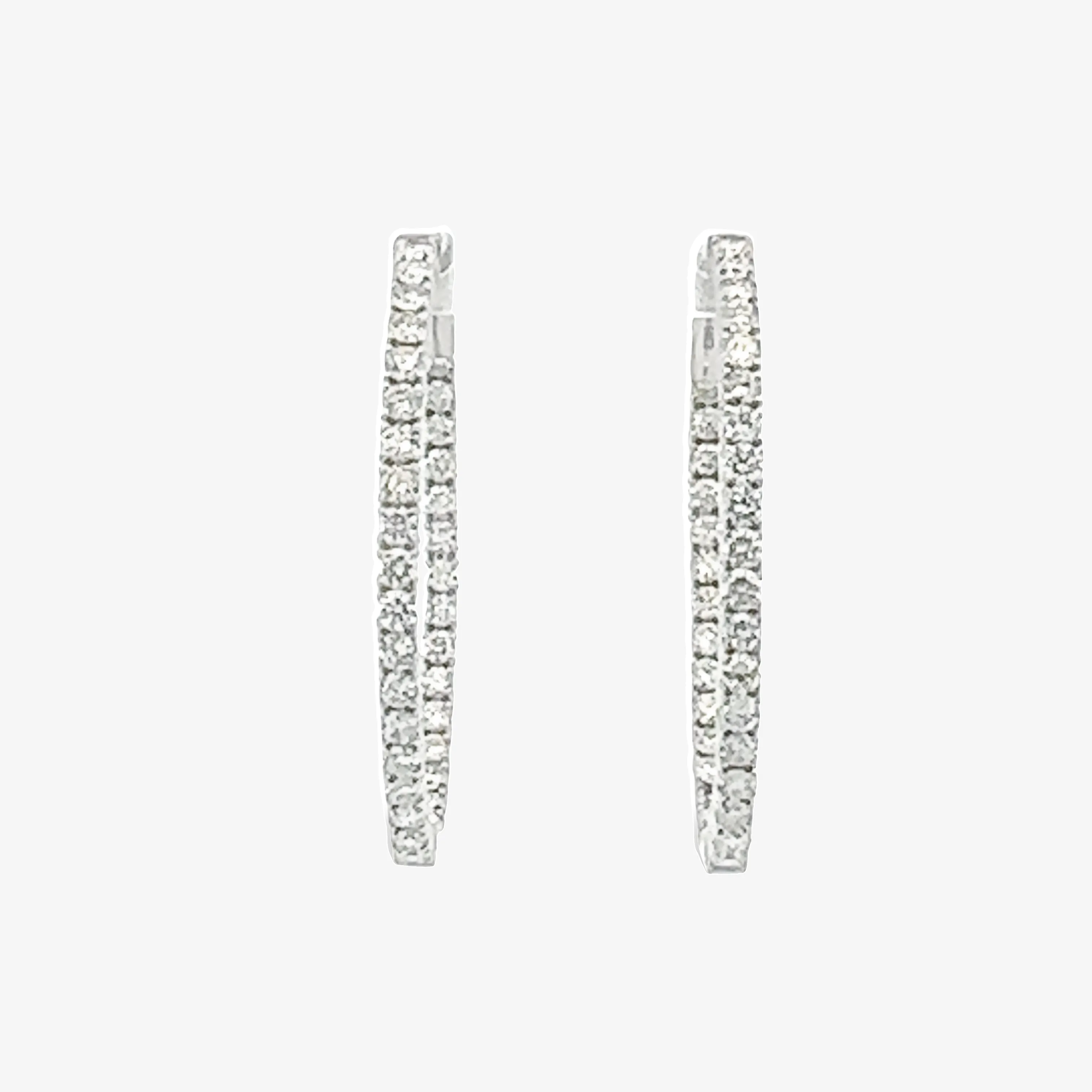 Oval 1.5 Eternity 2.40CT Hoop Earrings