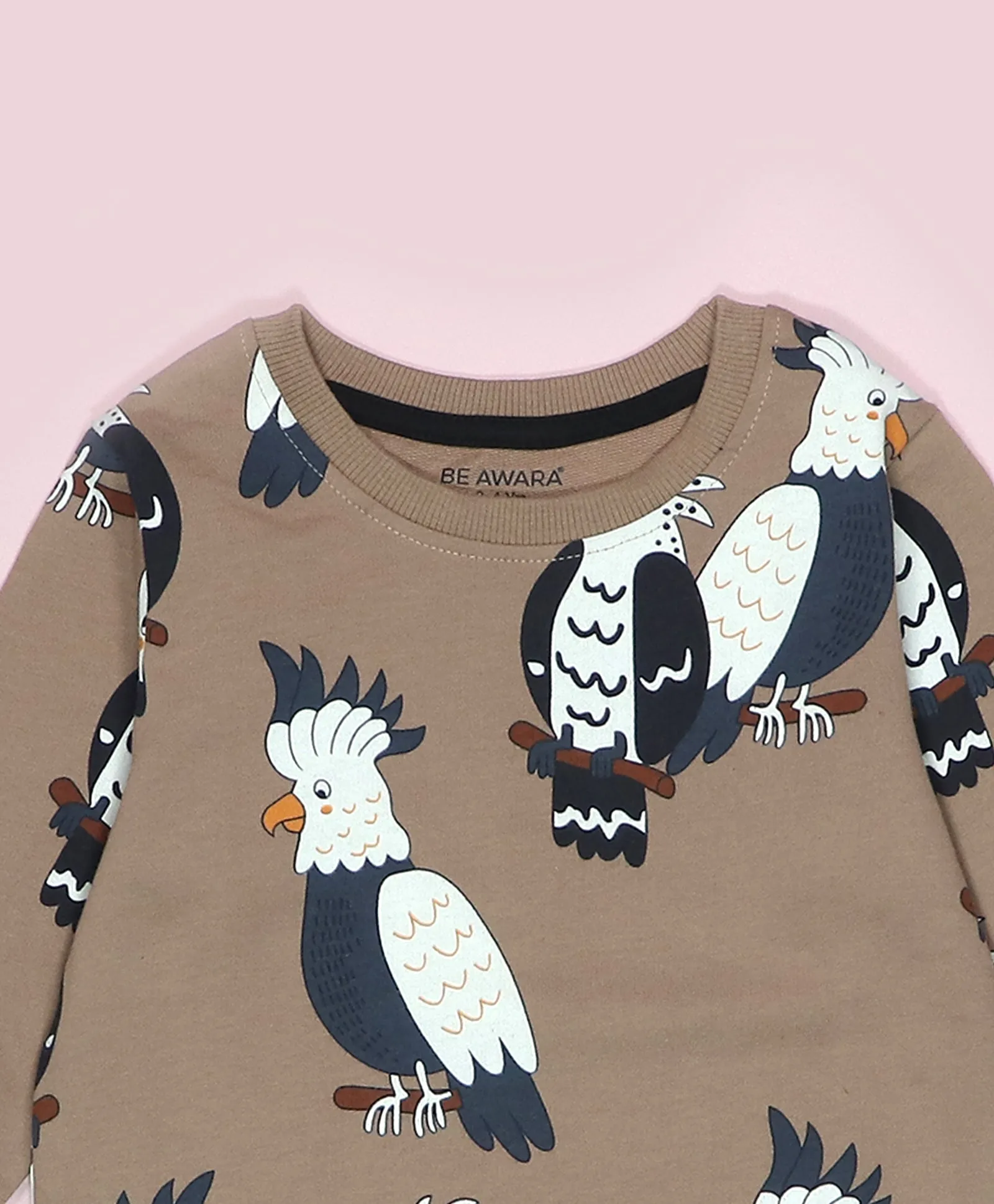 Parrot Print Kids Sweatshirt & Joggers Set