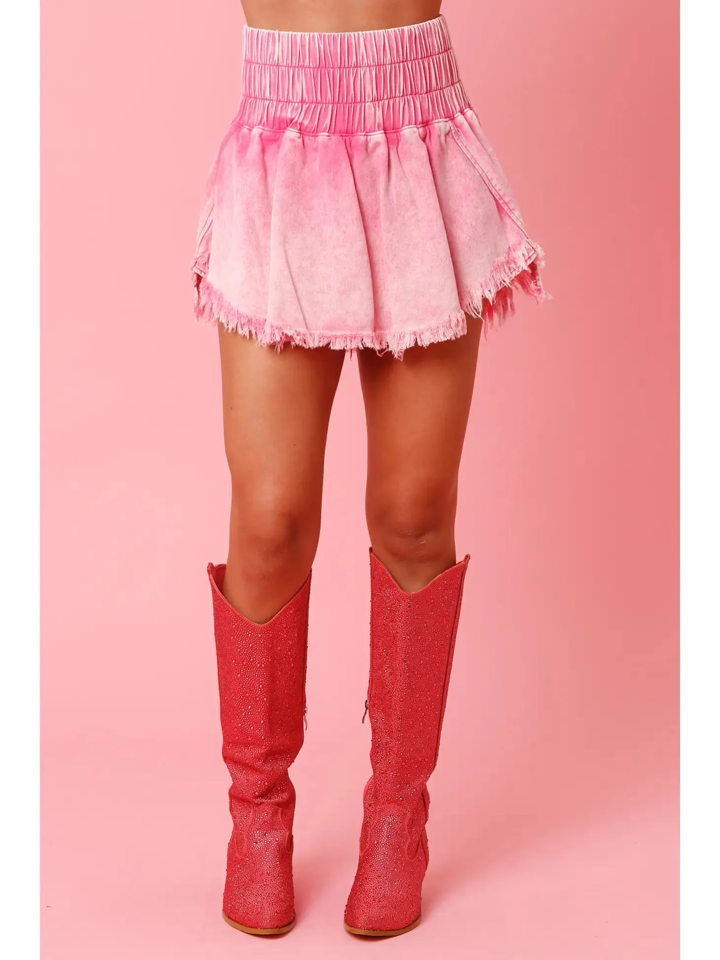 Pink Delight Frayed Shorts