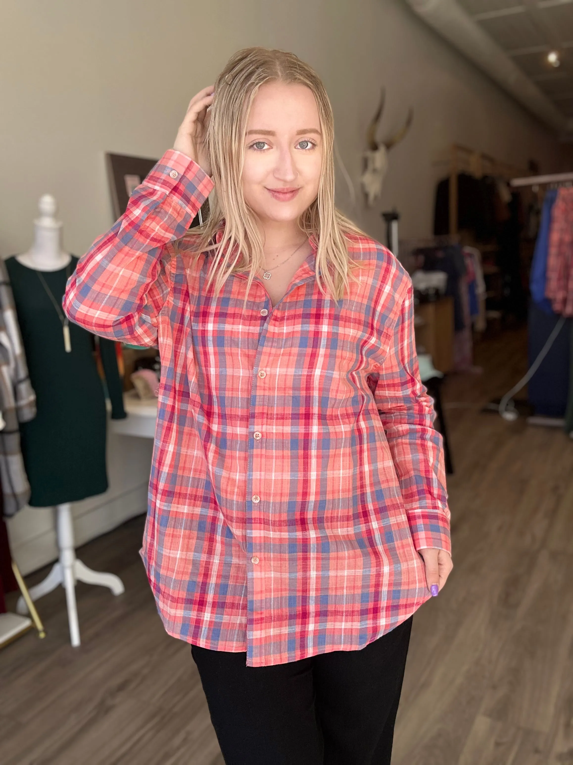 Pink Multi Button Up Shirt