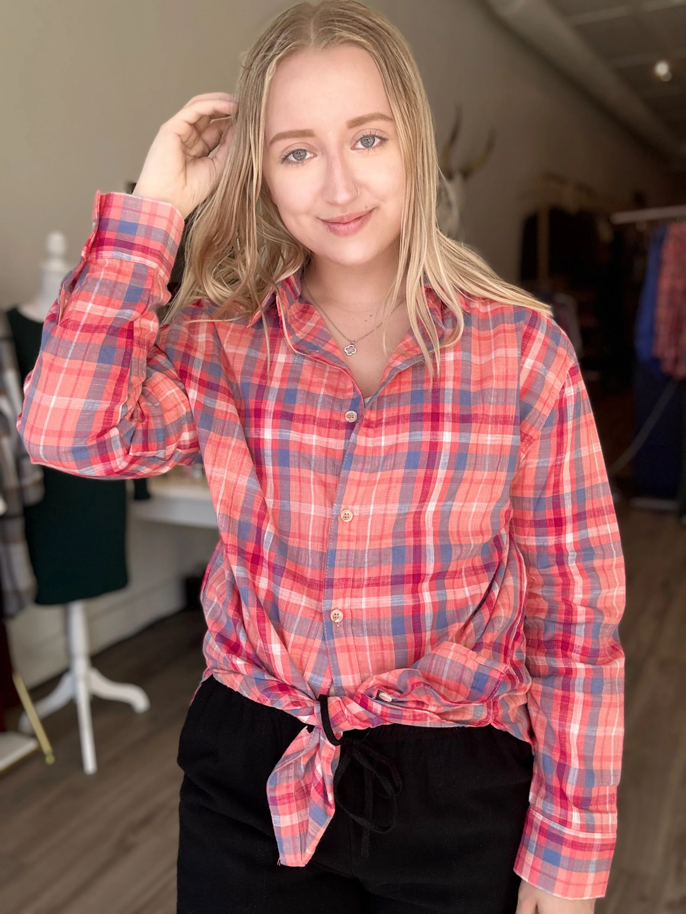 Pink Multi Button Up Shirt