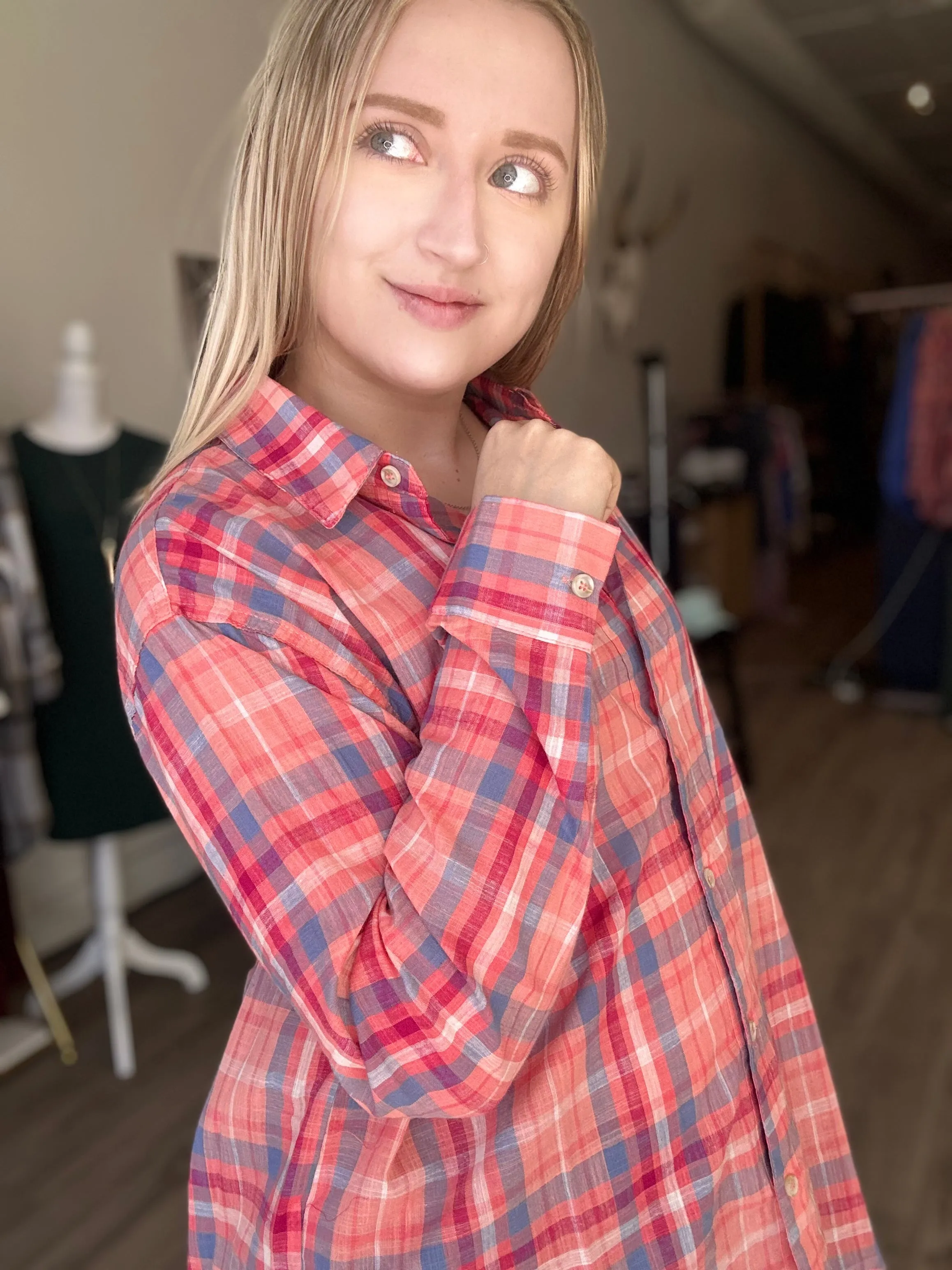 Pink Multi Button Up Shirt