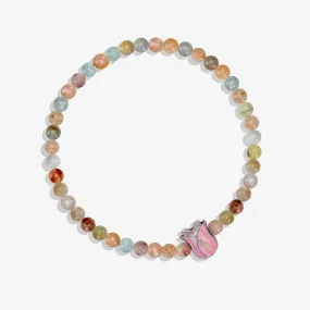 Pink Tulip Stretch Bracelet with Morganite Beads