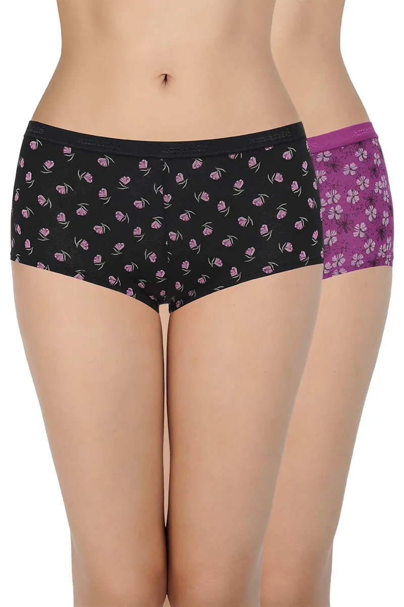 Printed Mid Rise Boyshorts (Pack of 2)