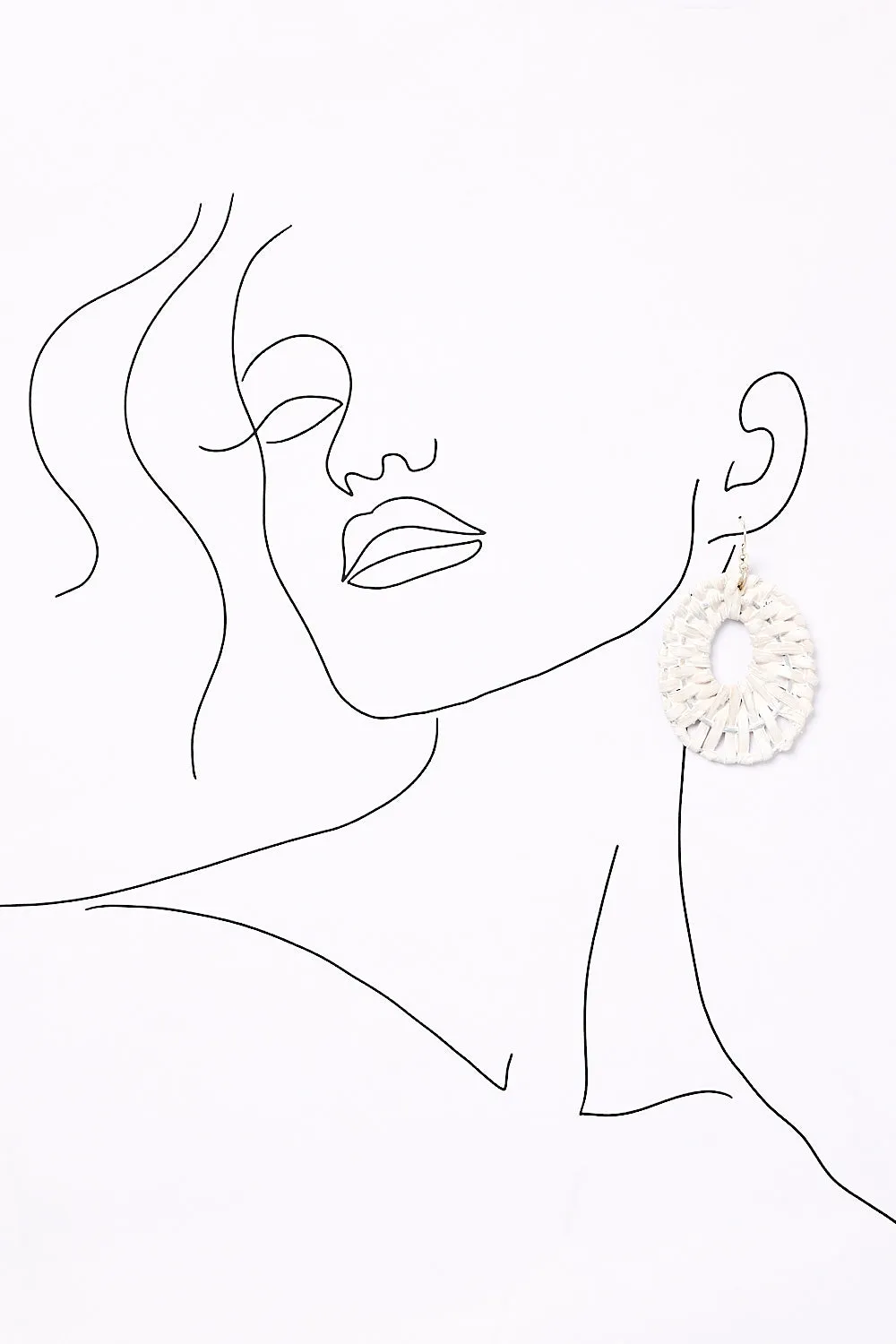 Raffia Woven Earrings in White