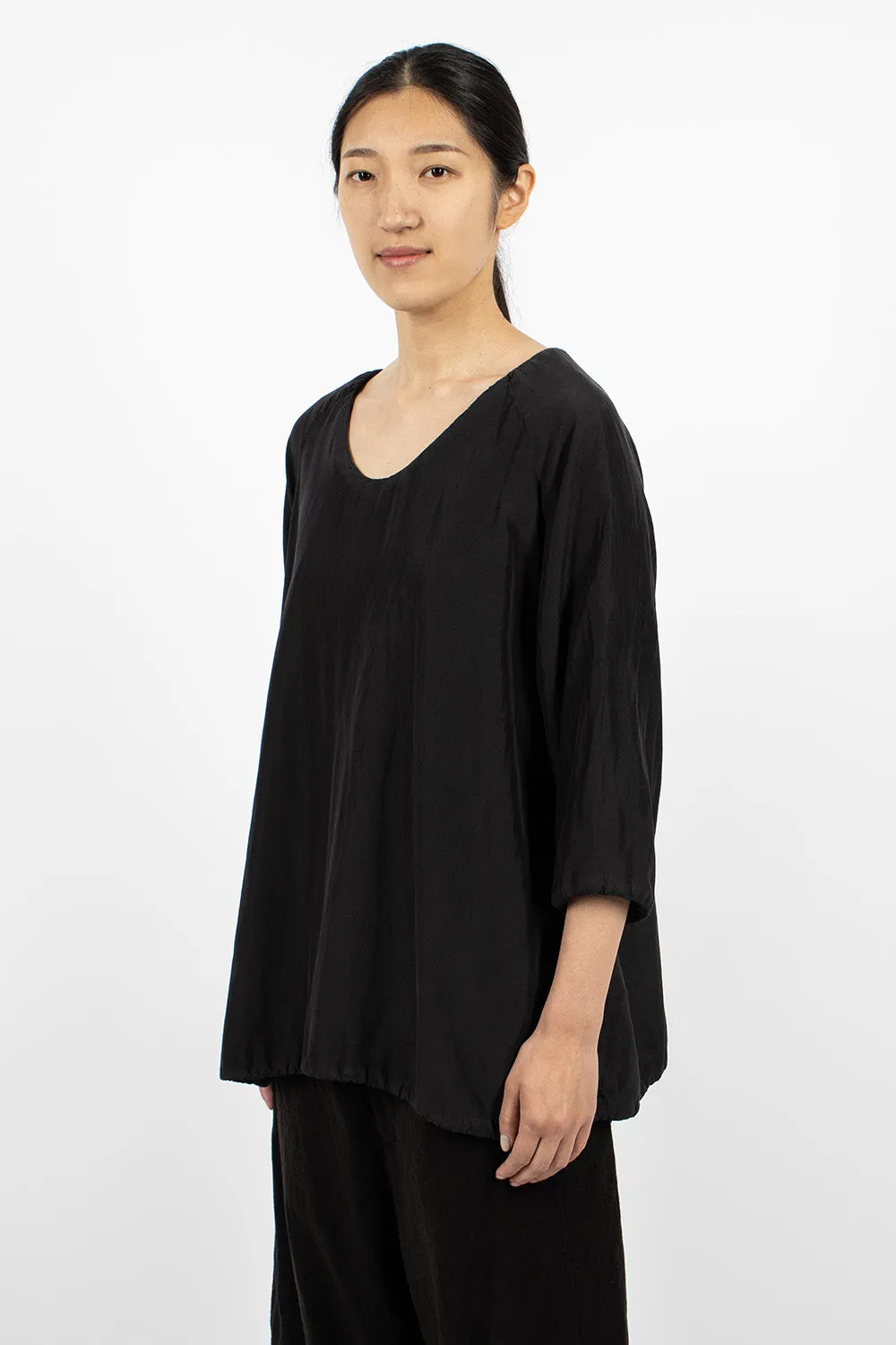 Raglant Top Habotai Black