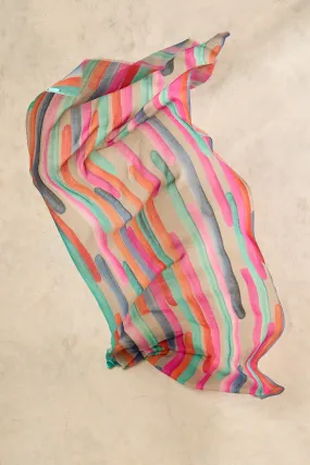 Rainbow Stripe Wool Scarf