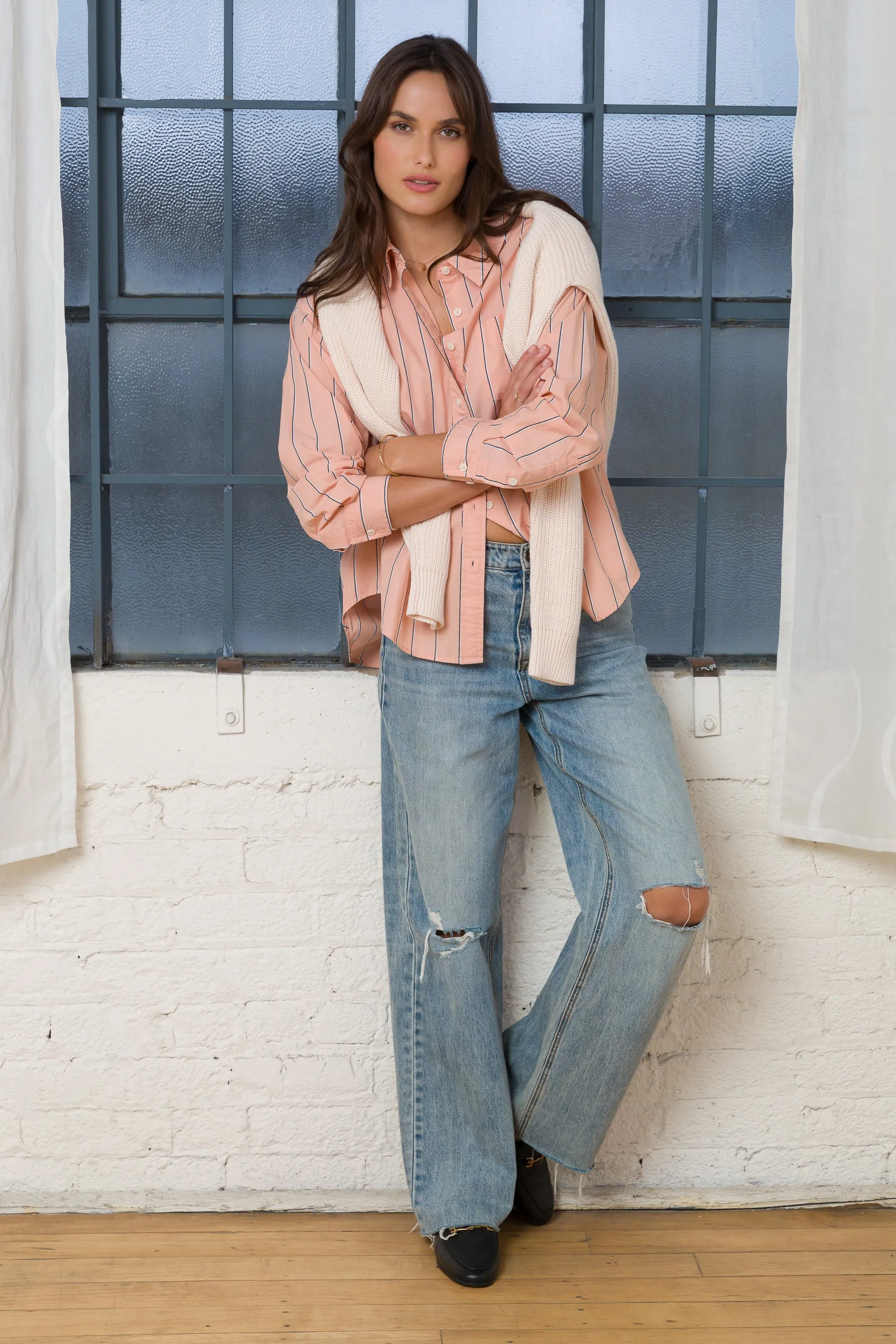 Randall Peach Stripe Shirt