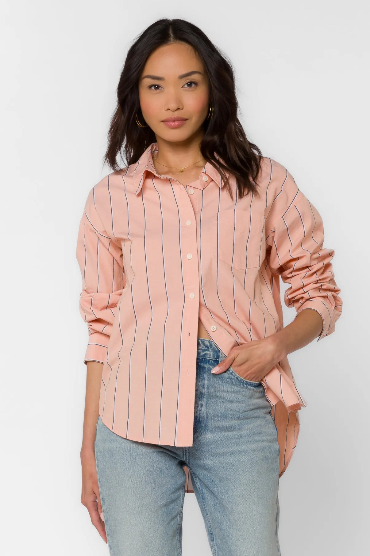 Randall Peach Stripe Shirt