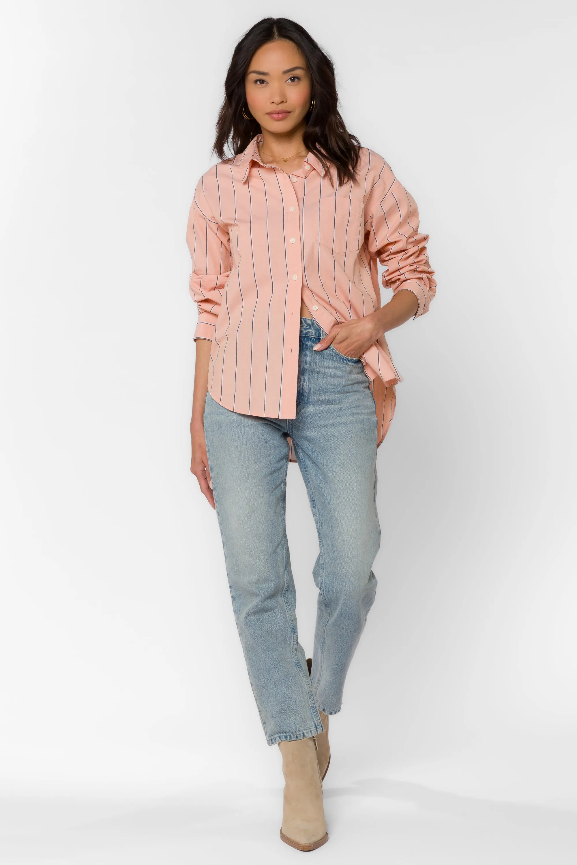 Randall Peach Stripe Shirt