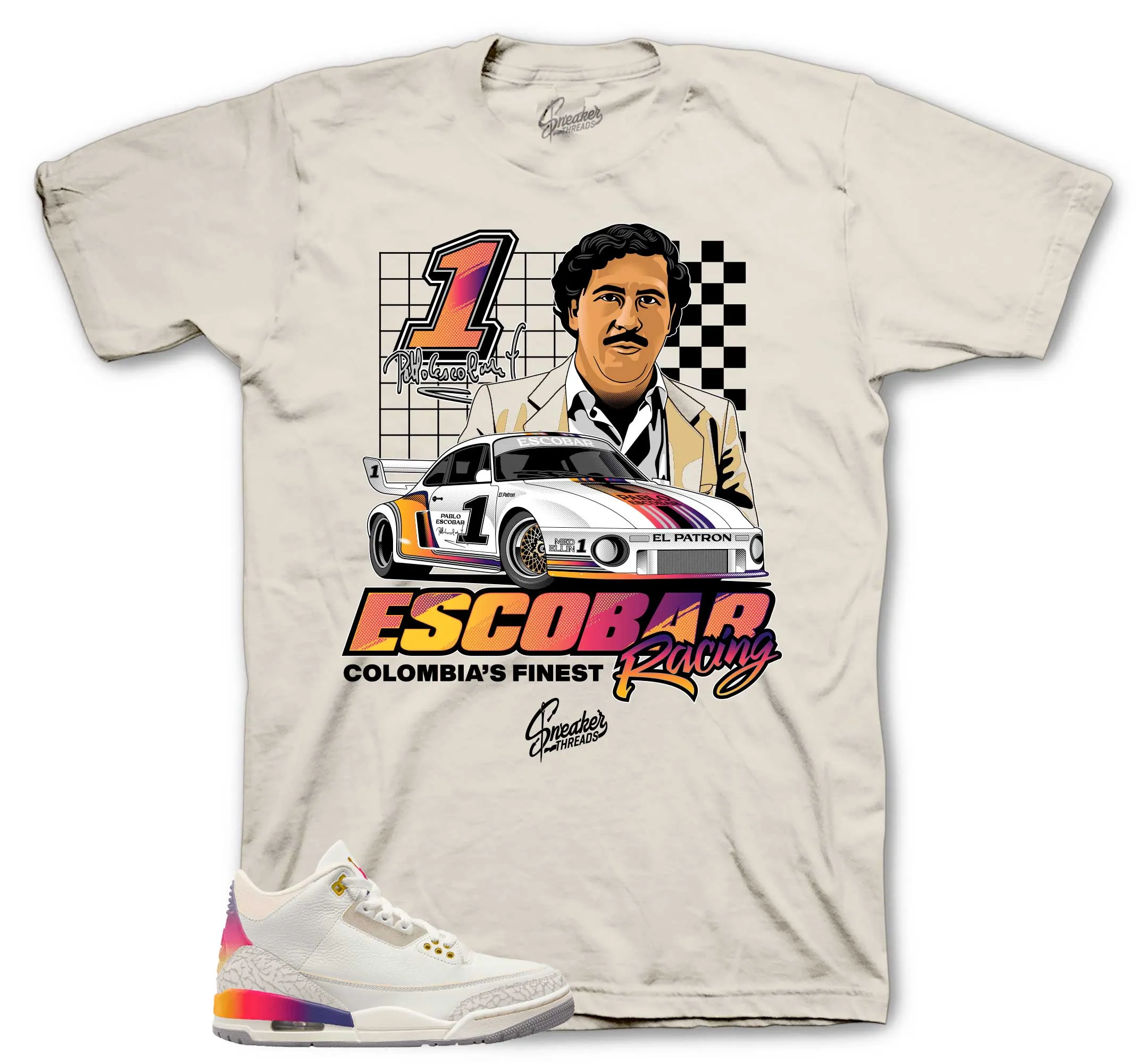 Retro 3 Sunset Shirt - Chamopinship Racing - Natural