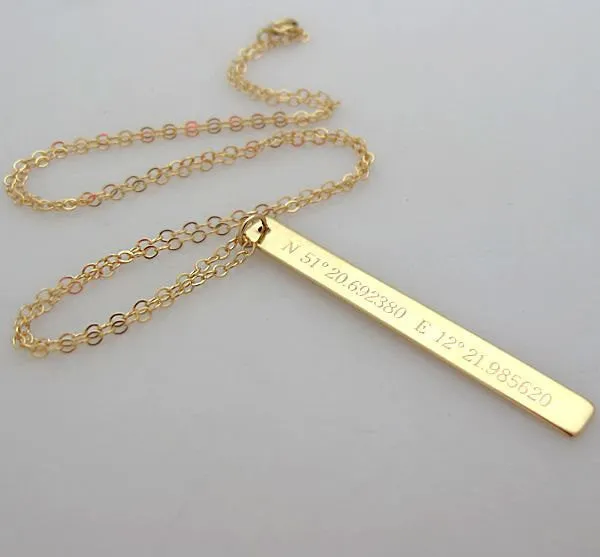 Silver GPS Location Necklace