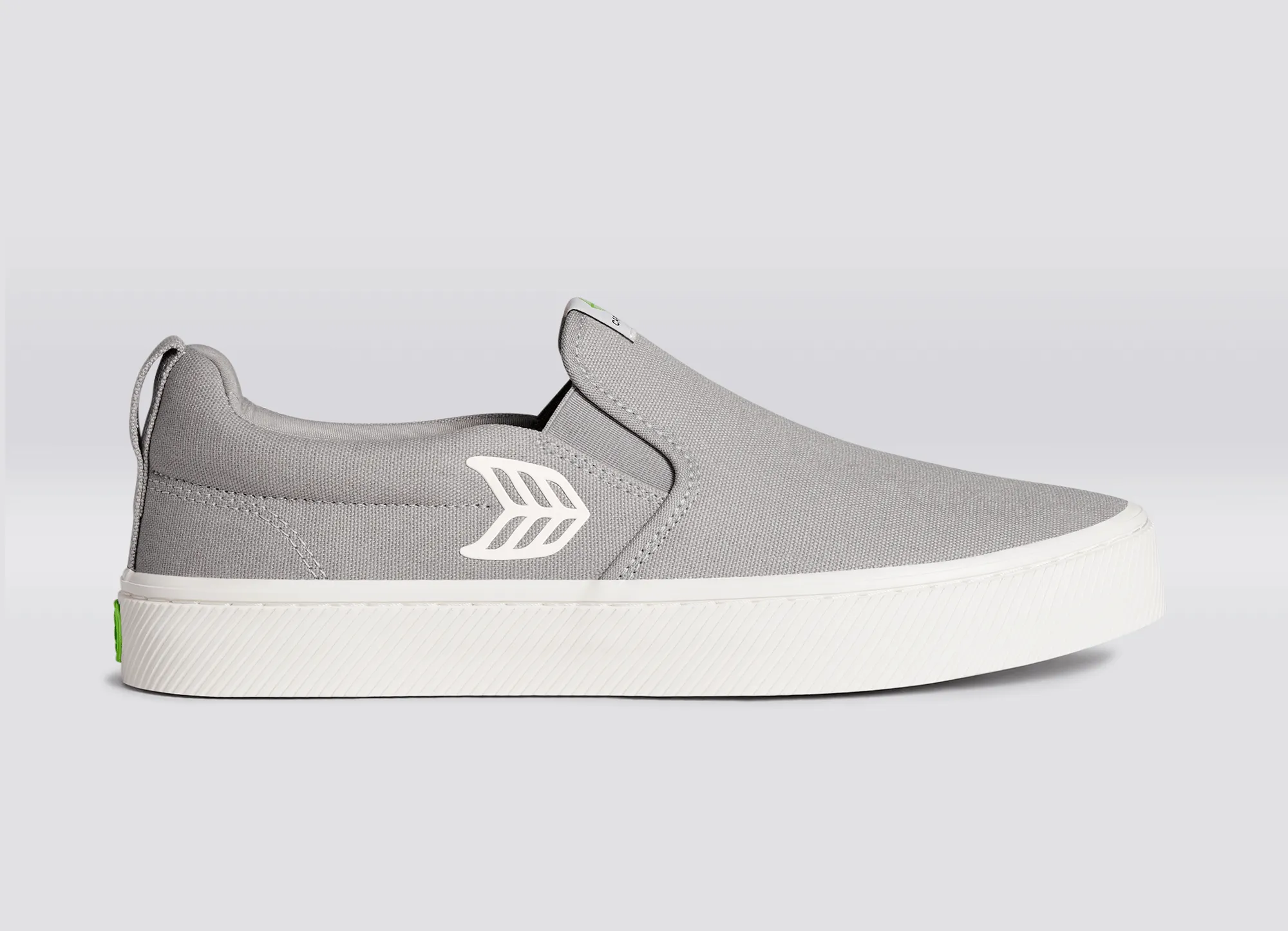 SLIP ON Light Grey Canvas Off-White Logo Sneaker Women