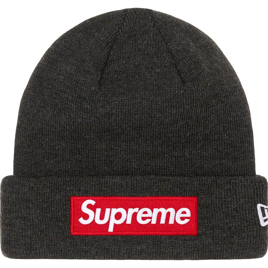 Supreme New Era Box Logo Beanie (Charcoal)