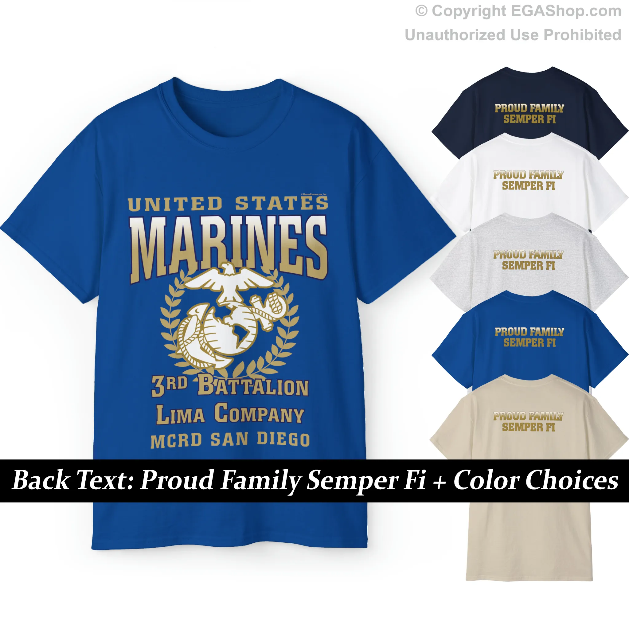 T-Shirt: Lima Co. MCRD San Diego (EGA   Back Proud Family)