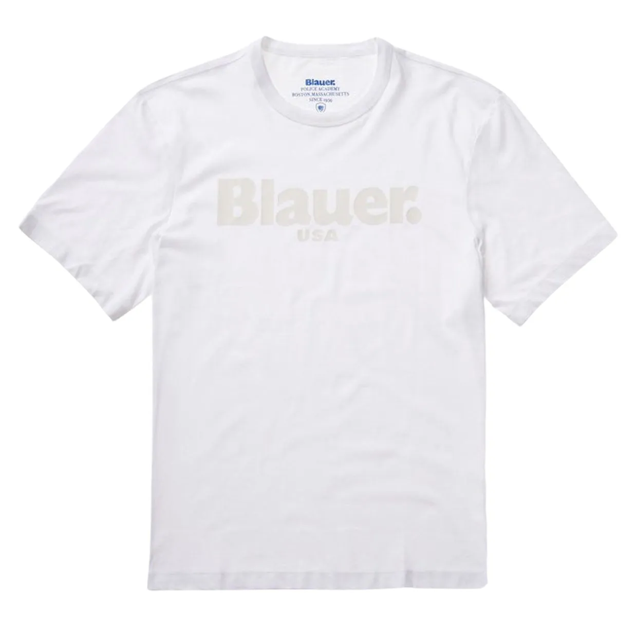 T-shirt Uomo Logo Blauer Bianco