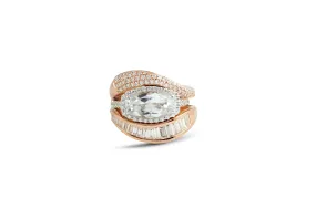 Talay Flow Wave Engagement Ring stack of 3