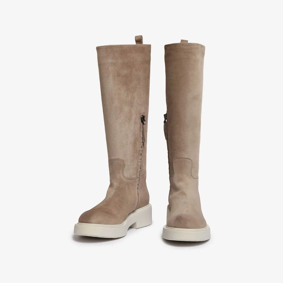 Taupe women's suede boot