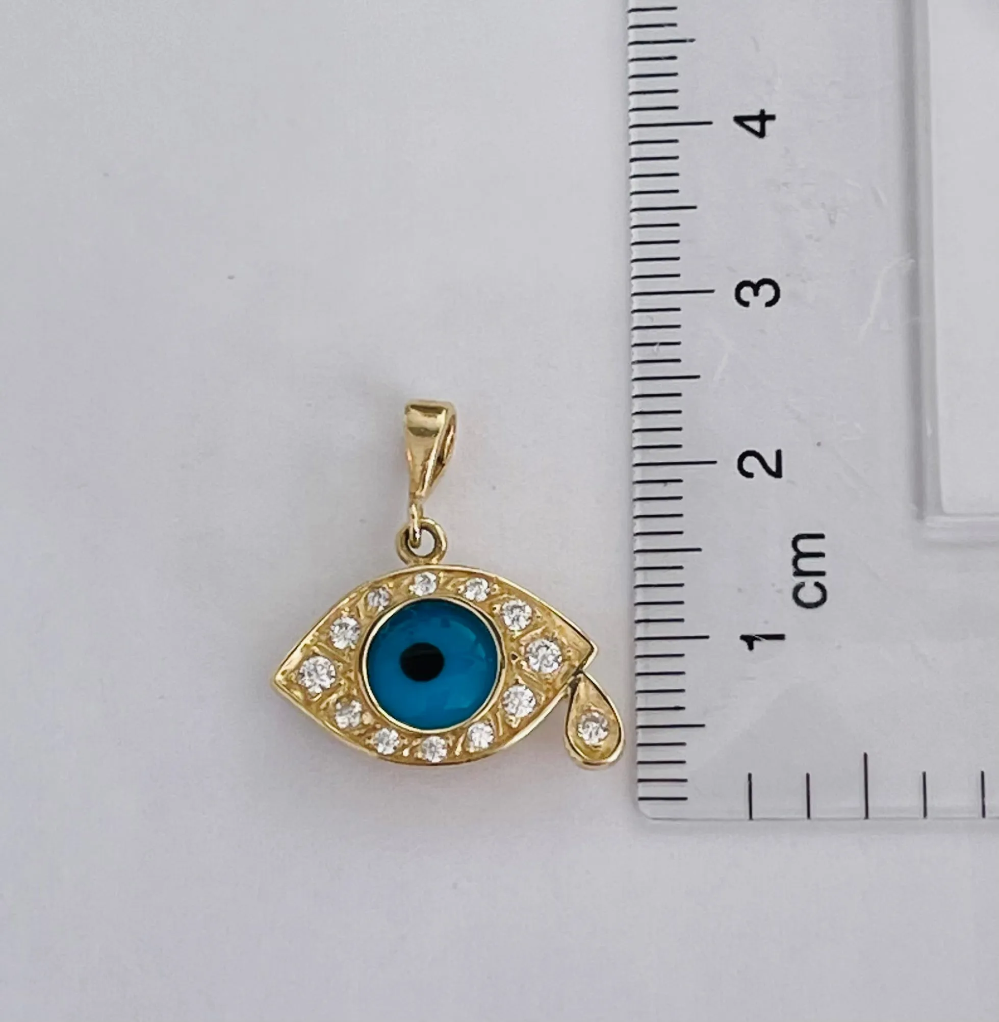 Tear drop eye pendant