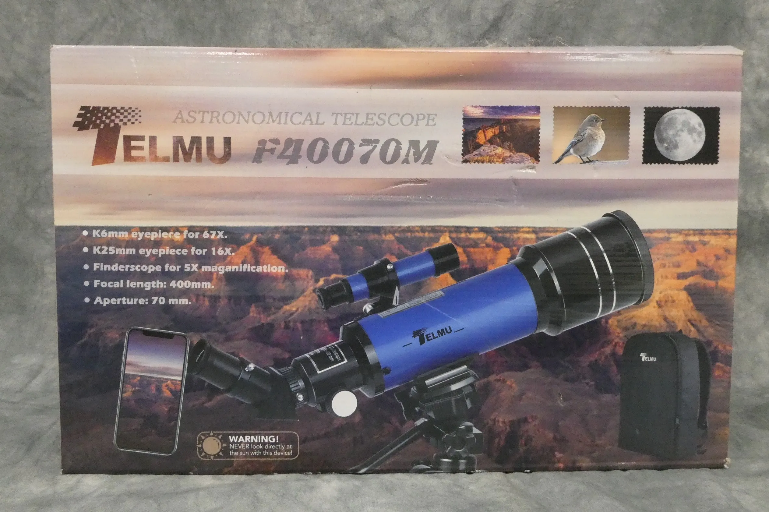 Telmu F40070M Telescope with Backpack - Brand New!