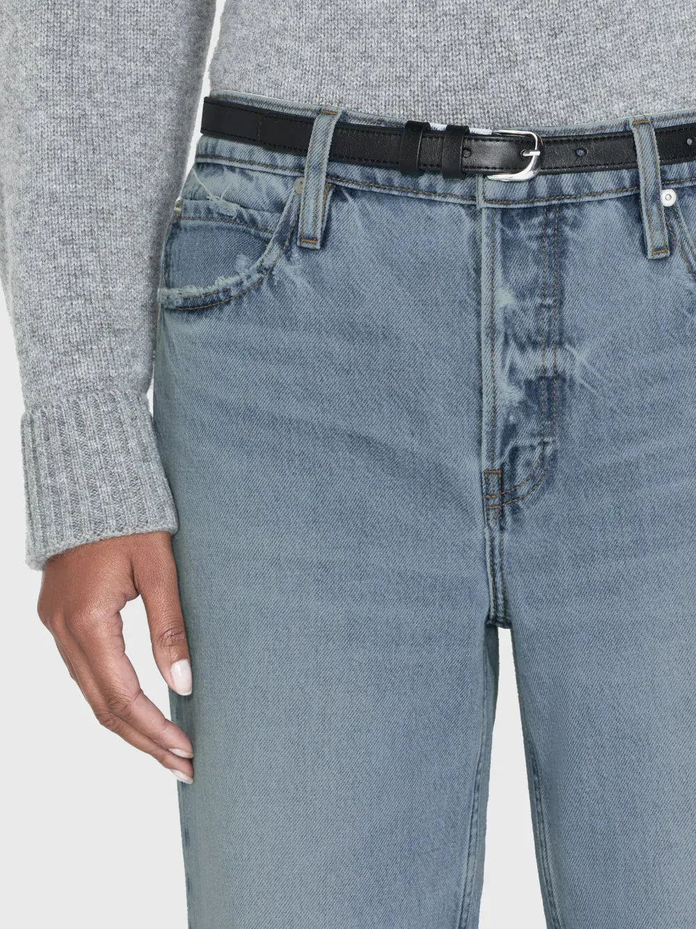 The Slouchy Straight Wide Cuff Jean