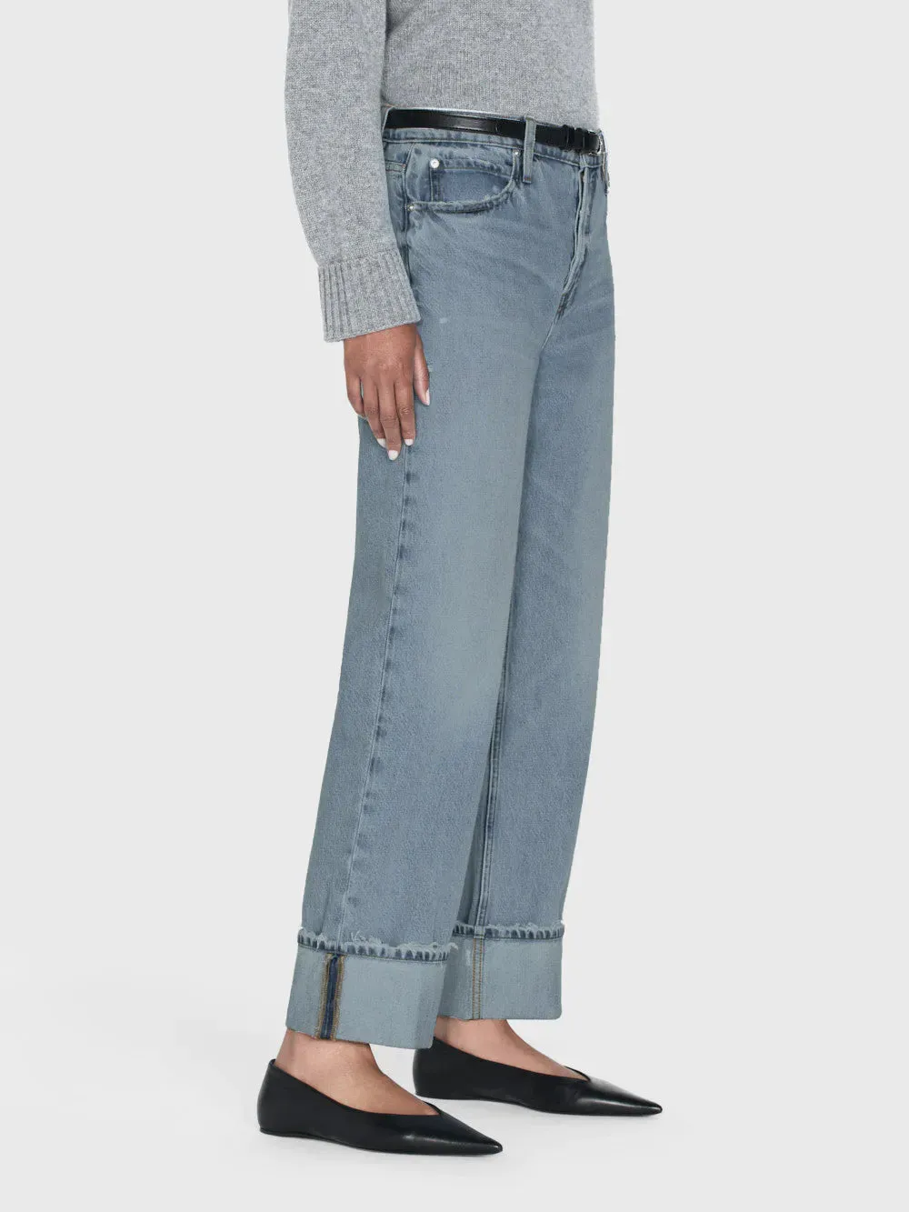 The Slouchy Straight Wide Cuff Jean