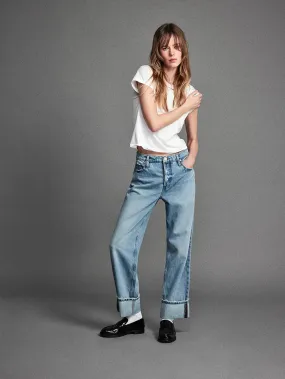 The Slouchy Straight Wide Cuff Jean