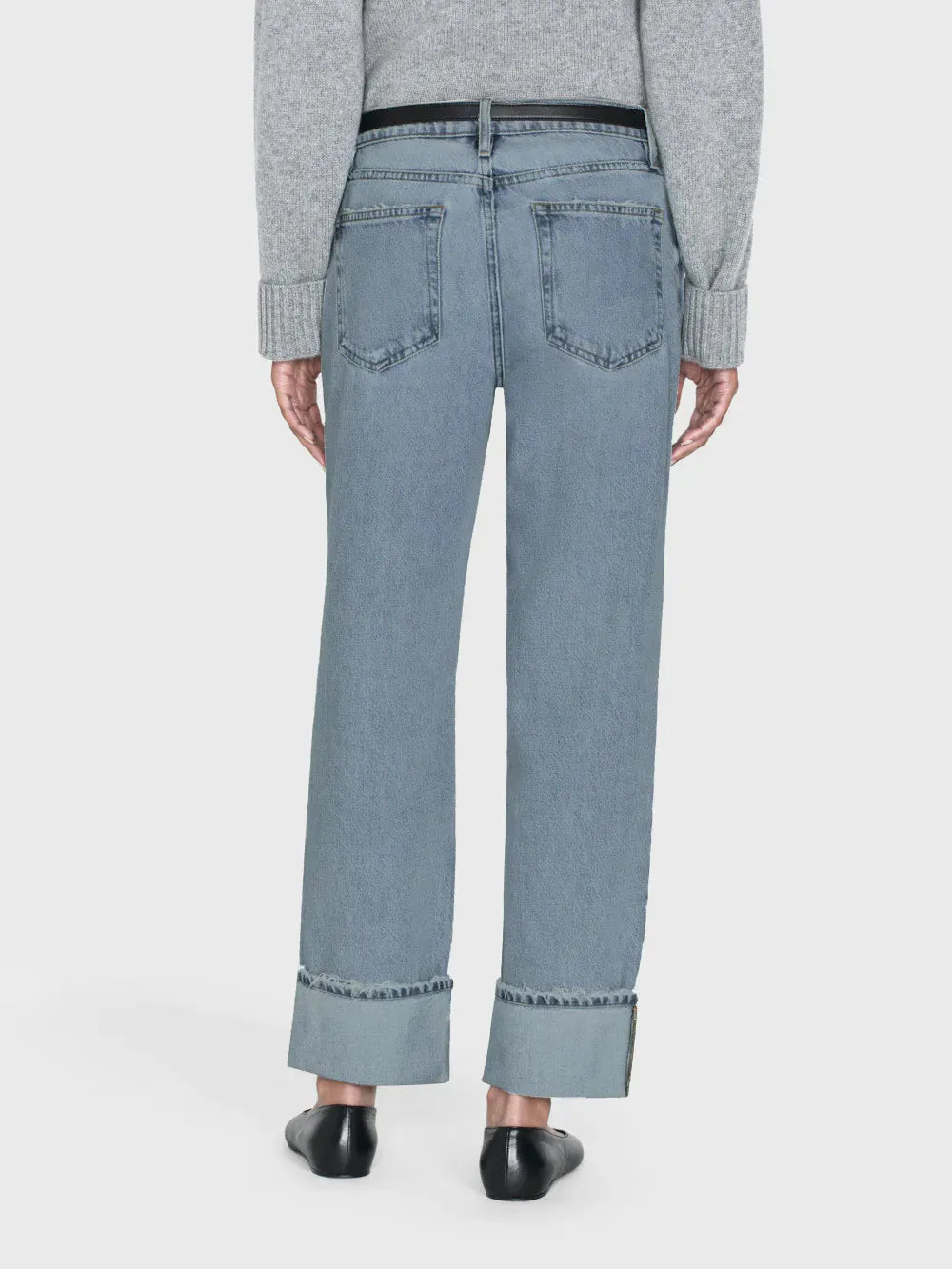 The Slouchy Straight Wide Cuff Jean