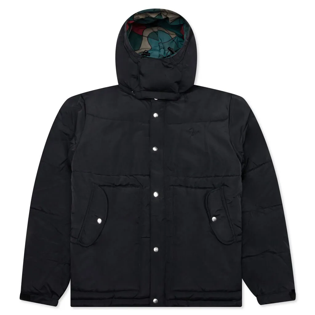 Trees in Wind Puffer Jacket - Black