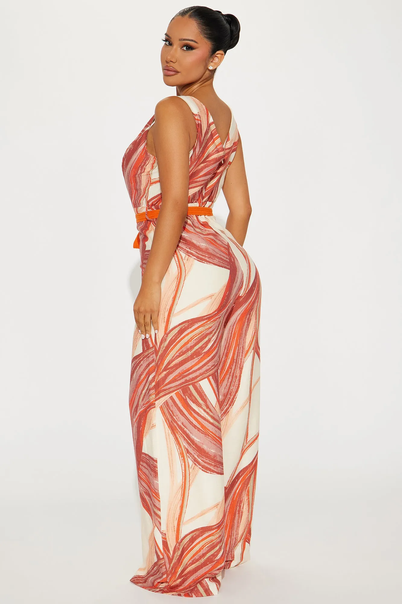 Tropical Sand Jumpsuit  - Orange/combo