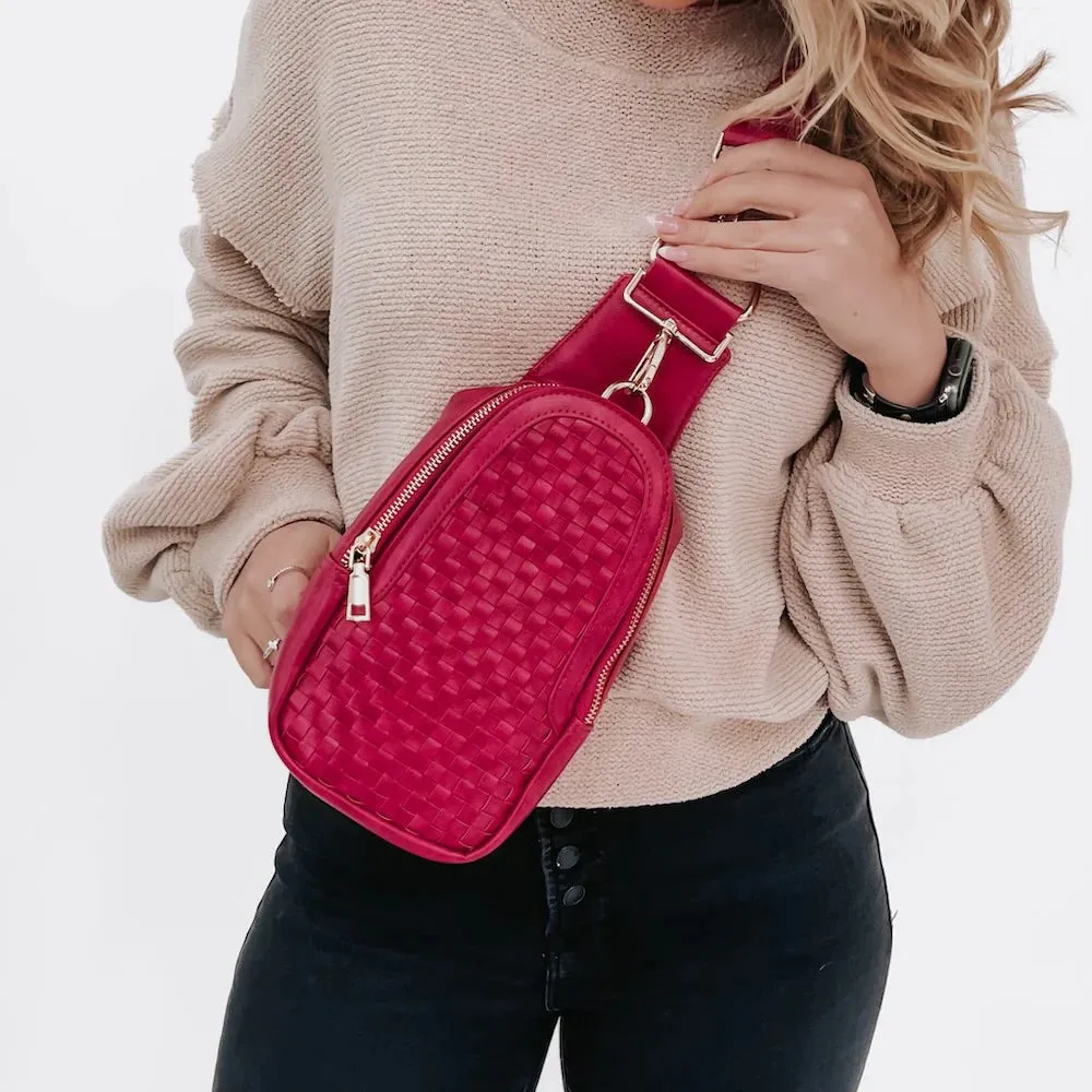 Waverly Woven Sling Bag - Fuchsia