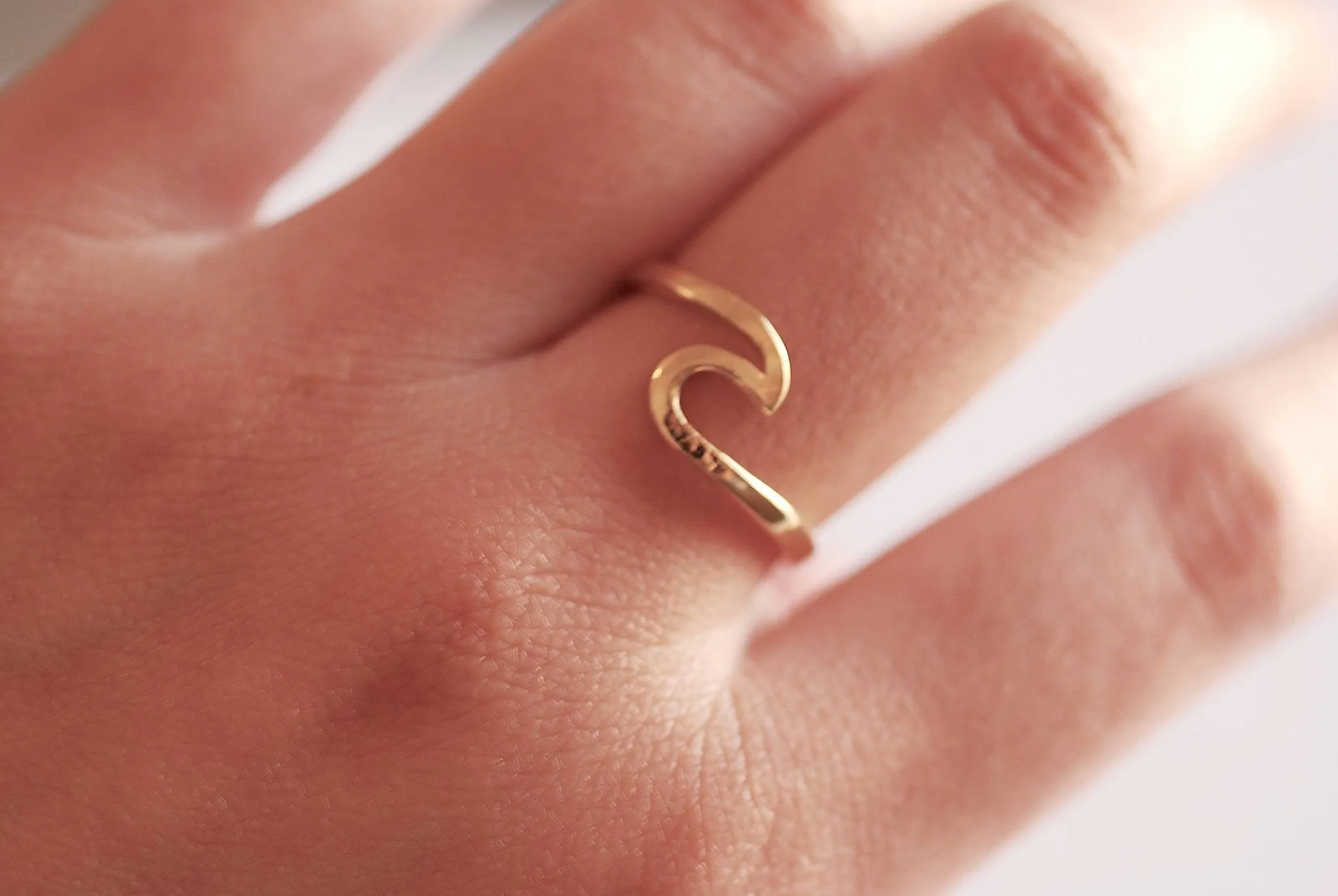 Wholesale Matte Gold Adjustable Wave Ring- nalu ring, ocean ring, tidal wave ring, beach jewelry, ocean jewelry, nautical surf ring, Adjustable ring,