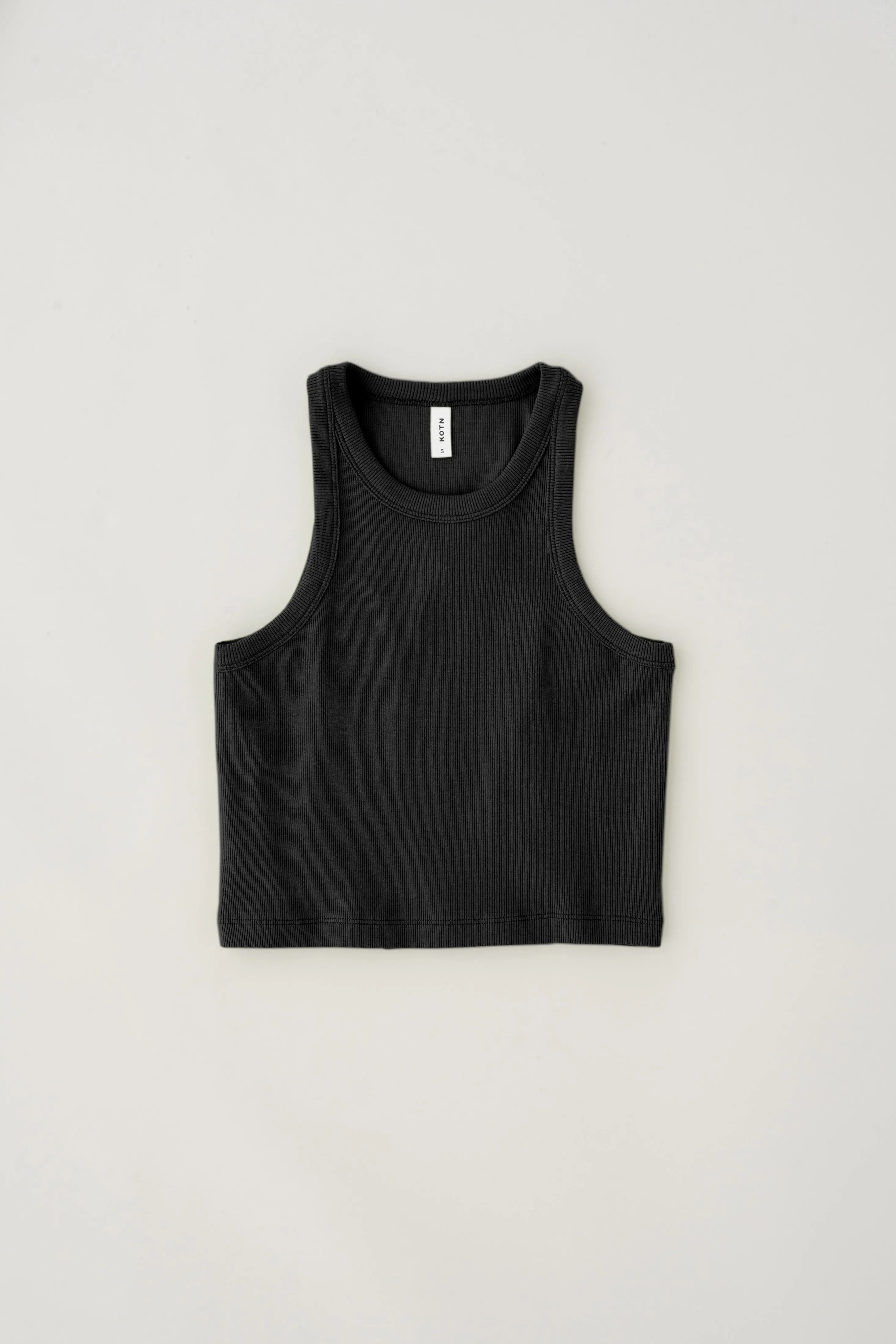 Women's Crop Racer Tank in Black