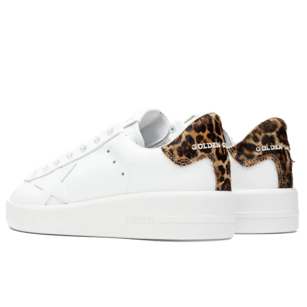 Women's Pure Star - White/Brown Leopard